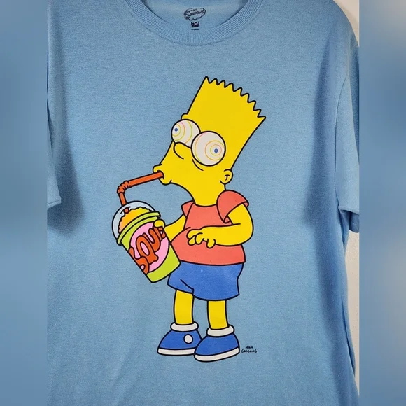 The Simpsons Men's Blue Graphic T-shirt, Size Medium - Picture 2 of 11